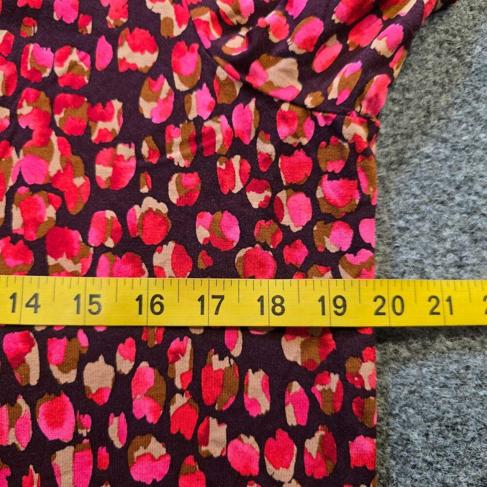 Chicos Top Womens Size Large Purple Red Abstract Print Long Sleeve Soft Casual - Picture 5 of 9